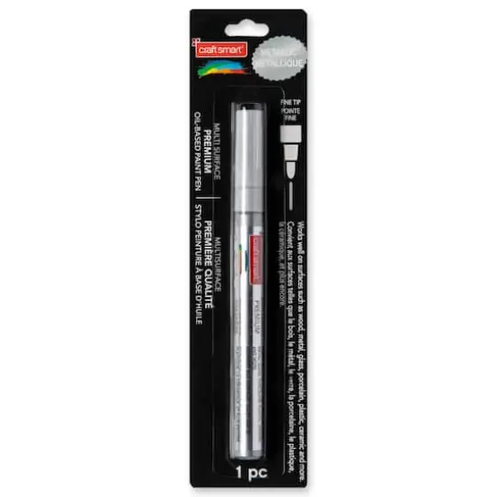 Metallic Fine Tip Multi-Surface Premium Oil-Based Paint Pen by Craft Smart&reg; Silver {7}