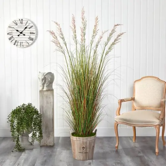 6ft. Grass Plant in Farmhouse Planter {3}