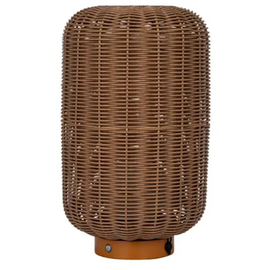 Hello Honey&reg; 14.25" Natural Plastic & Woven Rattan LED Lamp, 2ct. {11}