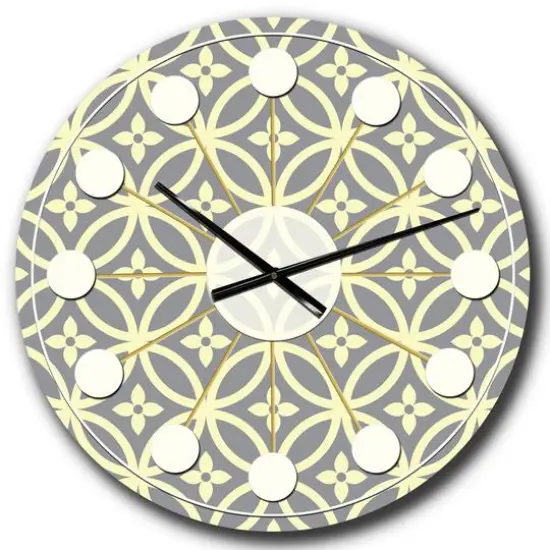 Designart 'Retro Ornamental Pattern Ii Mid-Century Modern Wall Clock {1}