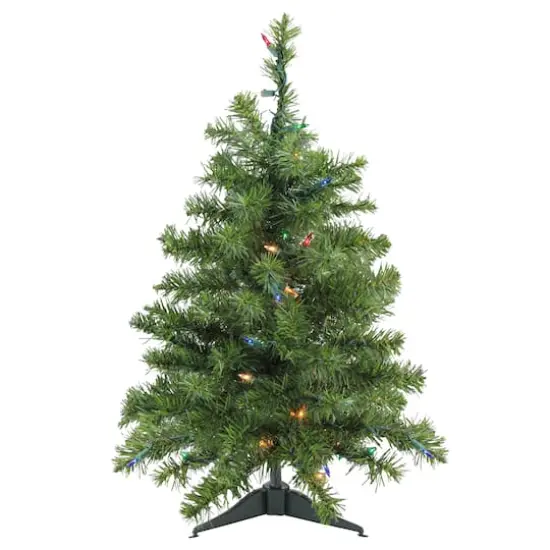 2ft. Pre-Lit Canadian Pine Artificial Christmas Tree, Multicolor Lights {1}