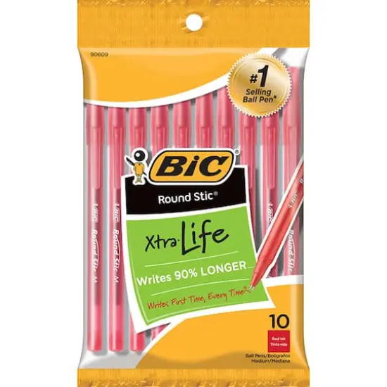 BIC&reg; Round Stic&reg; Xtra Life Medium Point Ballpoint Pen, 6 Packs of 10 {3}