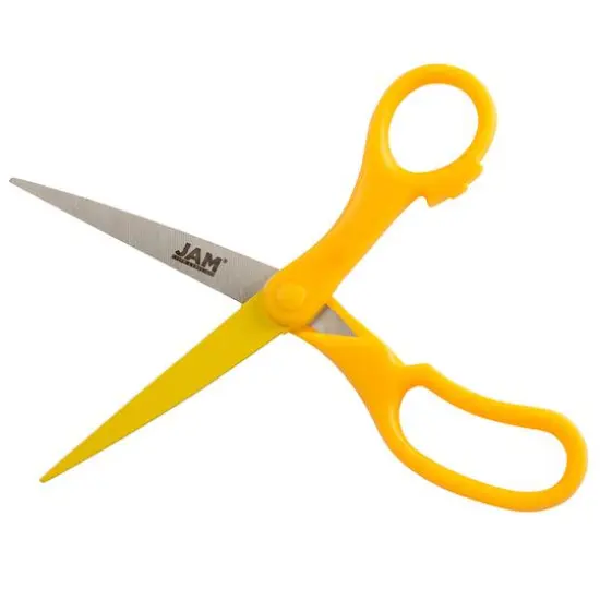 JAM Paper 8" Ergonomic Multi-Purpose Precision Scissors Yellow {4}