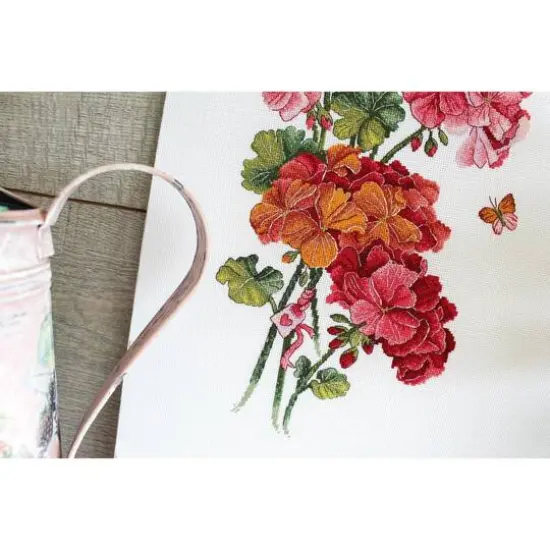 MP Studia Geranium Cross Stitch Kit {4}