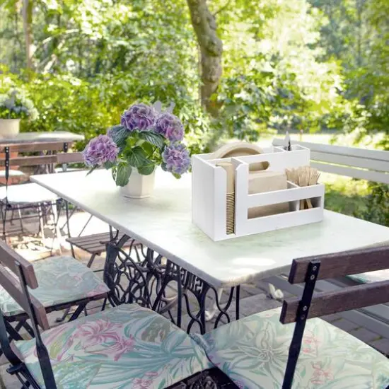 Elegant Designs Wood Caddy Organizer White Wash {7}