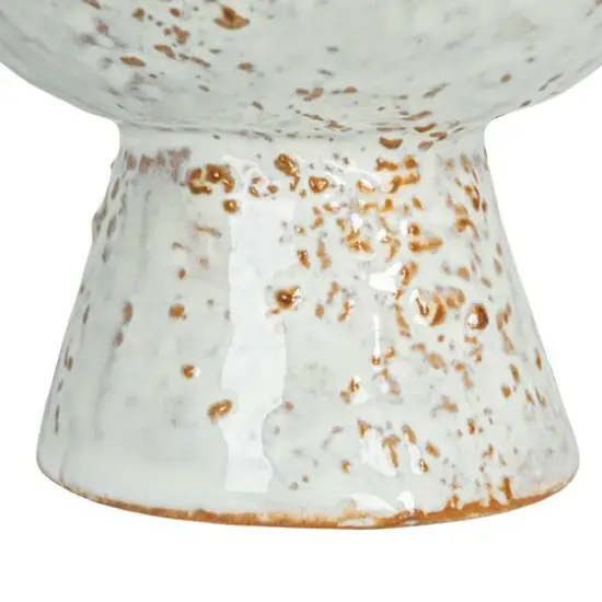 Hello Honey&reg; 4.25" Green & Brown Stoneware Footed Bowl with Speckled Glaze {7}