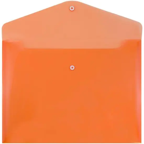JAM Paper 9.75" x 13" Plastic Snap Closure Envelopes, 12ct. Orange {4}