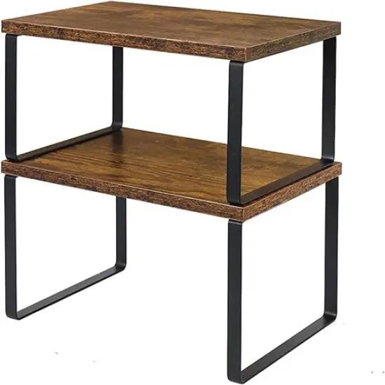 NEX&trade; 12" Rustic Brown & Black 3-Tier Kitchen Cabinet Organizer Set {1}