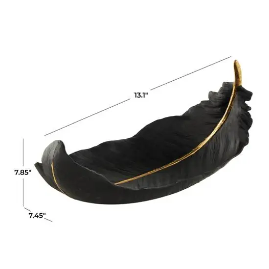 CosmoLiving by Cosmopolitan 13" Black Feather Decorative Bowl {8}