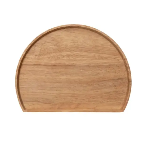 Hello Honey&reg; 11" Natural Modern Wood Semi Circle Tray {1}