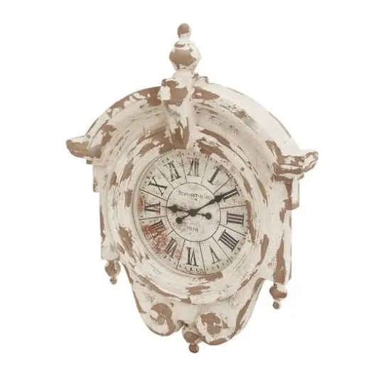 Light Brown Vintage Fiberglass Wall Clock, 44" x 34" {3}