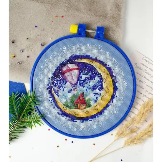 Abris Art House on the Moon Counted Cross Stitch Kit {1}