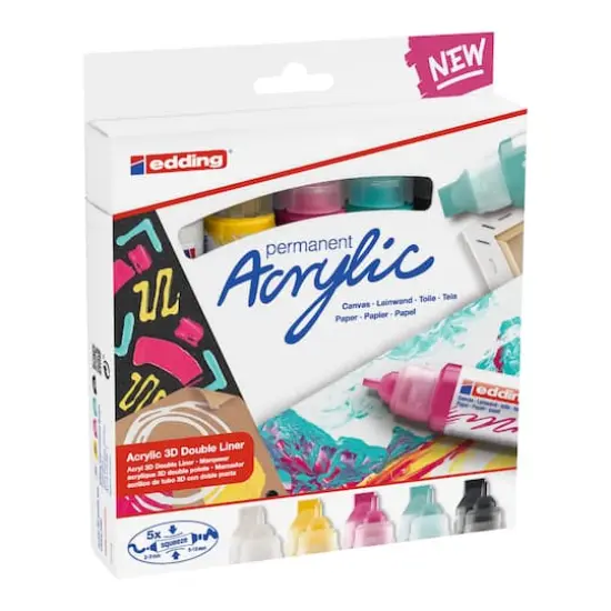 edding&reg; 5400 5 Color Acrylic 3D Double Liner Marker Set {4}