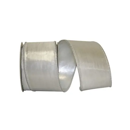 Reliant 2.5" Lam&eacute; Luxury Wired Ribbon Silver {1}