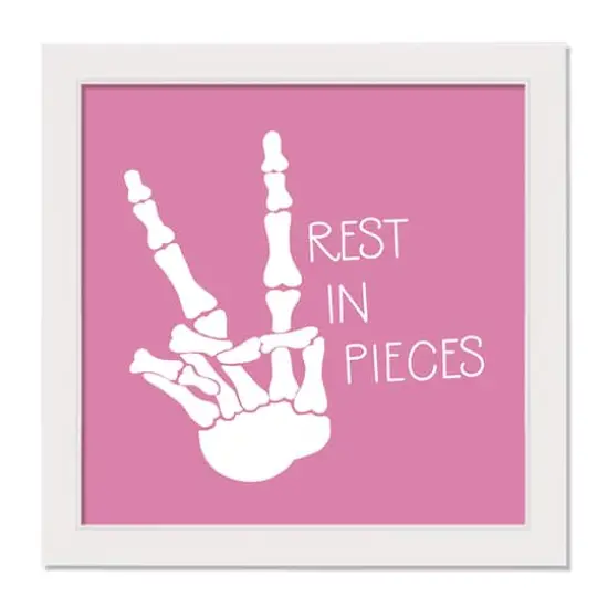 Rest in Pieces White Framed Print Wall Art {1}