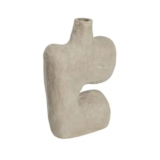 Hello Honey&reg; 14" Modern Abstract Decorative Paper Mache Vase Gray {1}