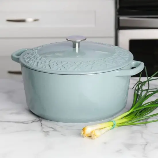 Spice By Tia Mowry Savory Saffron 6qt. Enameled Cast Iron Dutch Oven with Lid Mint {6}