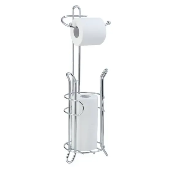 SunnyPoint 23.5" Chrome Bathroom Toilet Tissue Paper Roll Storage Holder Stand {3}