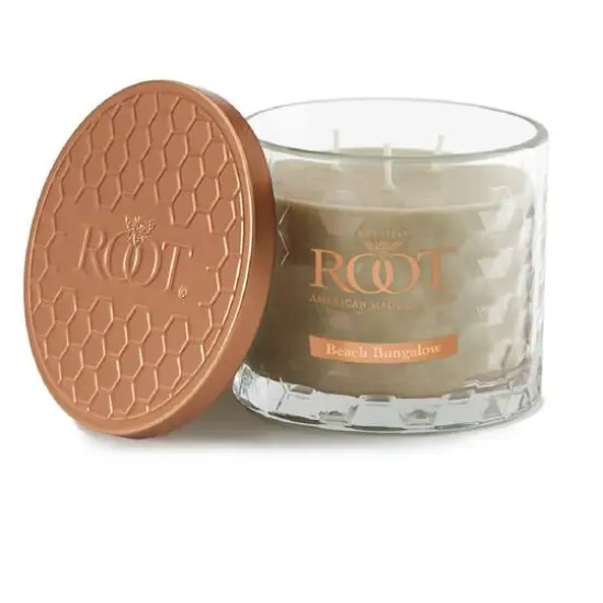 Root Candles Signature 3-Wick Honeycomb Beeswax Blend Jar Candle Beach Bungalow {1}