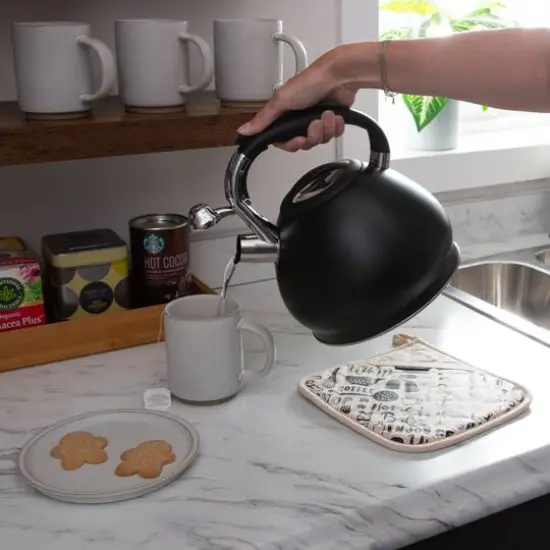 Kitchen Details 3.4L Stainless Steel Tea Kettle Black {6}