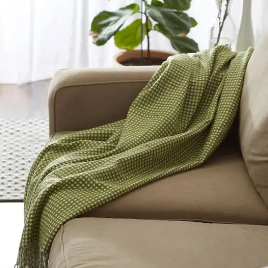 DII&reg; Antique Green & White Waffle Knit Throw {7}