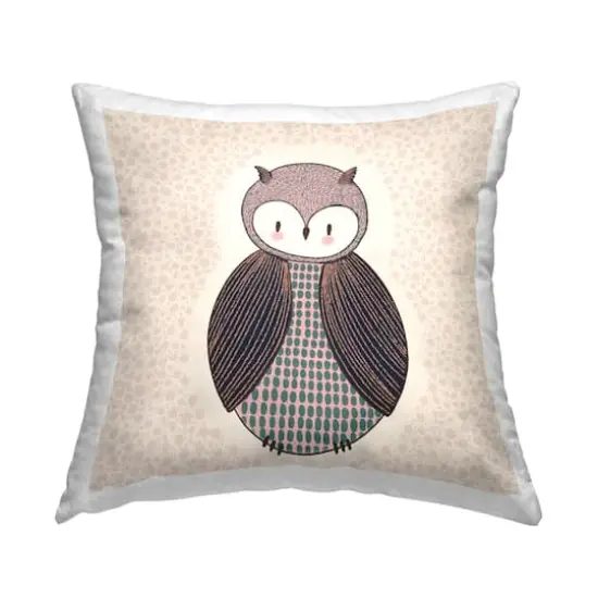 Stupell Industries Patterned Owl Nursery Nature Animal Throw Pillow, 18" x 18" {1}