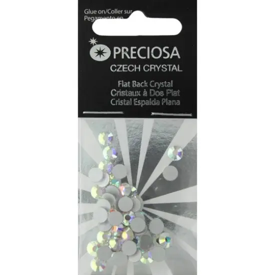 John Bead Preciosa VIVA12 Flatback Czech Crystal Rhinestones, 5mm Aurora Borealis {1}