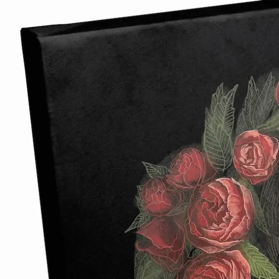 Skeleton Wrapped in Roses Canvas Wall Art {4}
