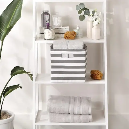 DII&reg; 11" Polyester Stripes Storage Cube Mineral {4}