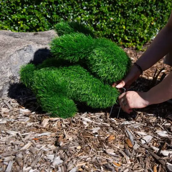 14in. UV Resistant Artificial Grass Garden Plush Topiary Bunny Rabbit (Indoor/Outdoor) {7}
