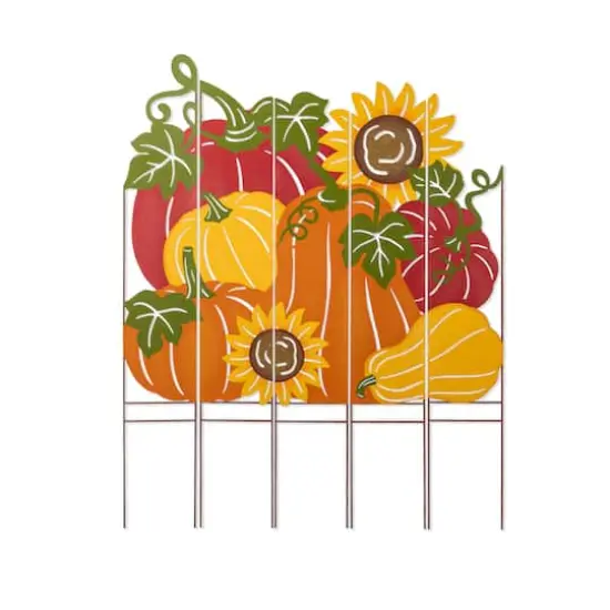 Glitzhome&reg; 41.75" Fall Metal Pumpkin Patch Combo Yard Stake {1}