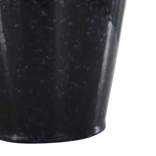 11" Dark Blue Ceramic Ombre Textured Vase with Rectangular Handles {5}