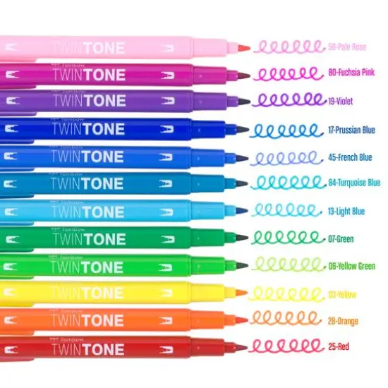 Tombow TwinTone Rainbow Dual-Tip Marker Set {3}