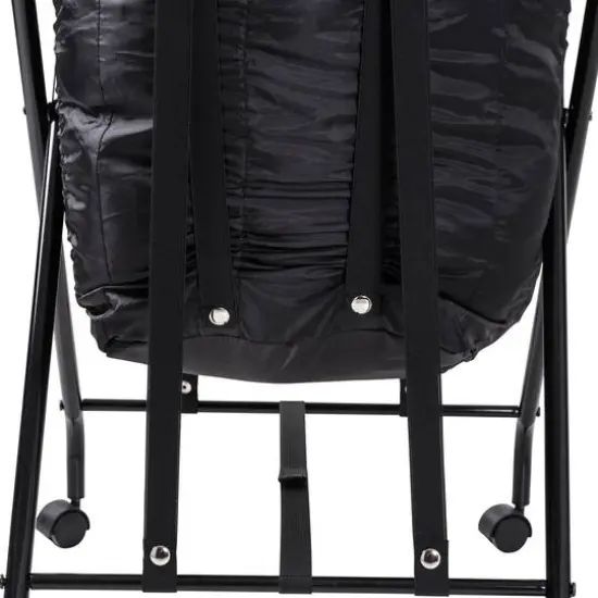 Honey Can Do Black Single Bounce Back Hamper with Wheels and Lid {10}