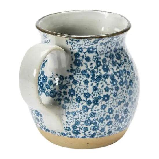 Hello Honey® 5.2" Blue & White Floral Hand-Painted Country-Style Stoneware Pitcher {5}