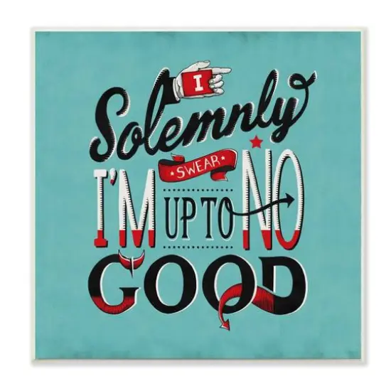 Stupell Industries Up To No Good Comic Wall Plaque {1}