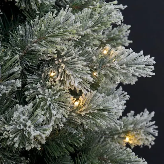 7.5ft. Pre-Lit Montreal Flocked Artifical Christmas Tree, LumaDazzle™ Color Changing Twinkle LED Lights by Ashland® {4}