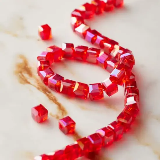 Red Faceted Glass Cube Beads, 5mm by Bead Landing&trade; {3}