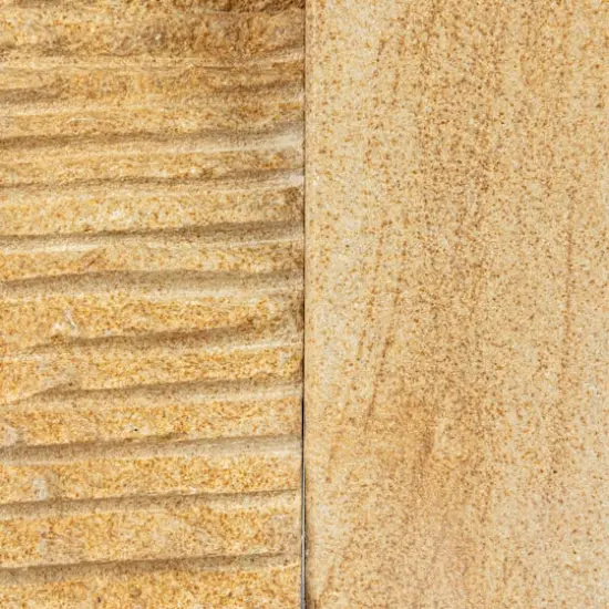 Hello Honey&reg; 6" Natural Sandstone with Ribbed Edge Bookends Set {6}