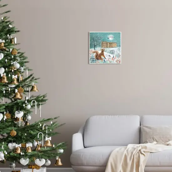 Stupell Industries Squirrel Watching Santa Claus Wall Art Plaque {3}