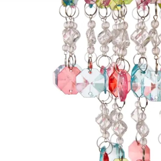 Glitzhome&reg; 18.75" Solar Lighted Hanging D&eacute;cor with Multicolored Acrylic Jewel Beads {6}