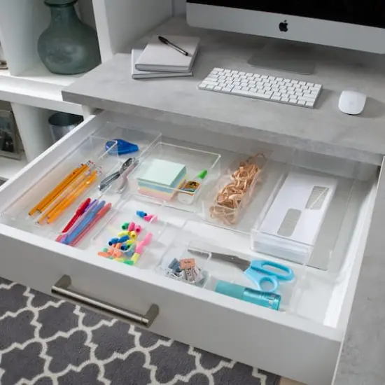 Simplify Medium Narrow Clear Drawer Organizer {4}