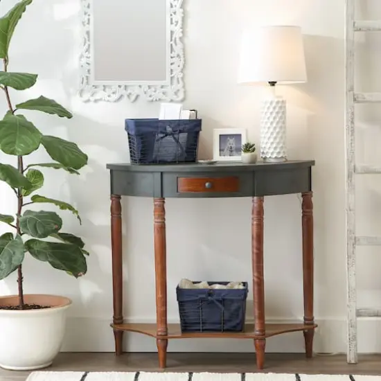 DII&reg; Medium Vintage Gray Wire Basket with French Blue Liner, 2ct. {5}