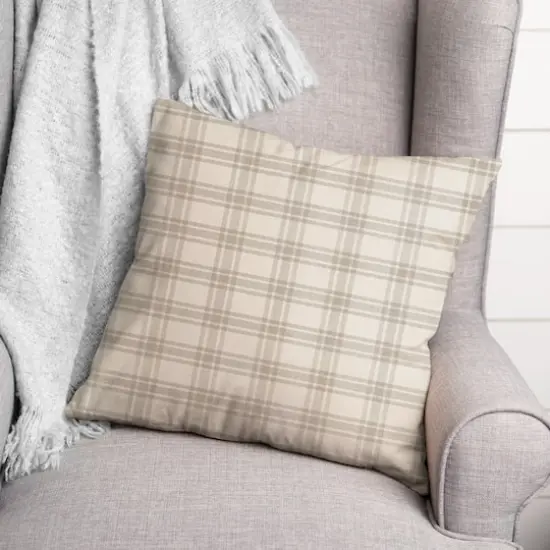Gray Plaid Throw Pillow {4}