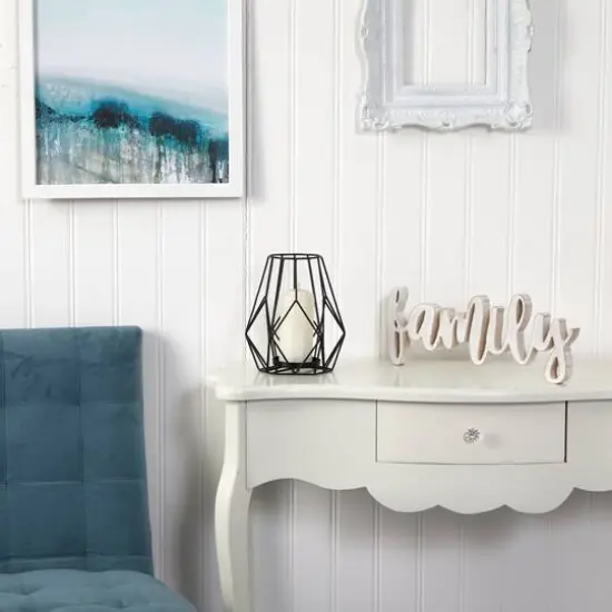 11" Geometric Black Metal Wire Votive Tea Lantern Candle Holder {5}