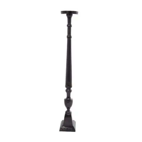 Aluminum Tall Floor Pillar Candle Holder Set Black {4}