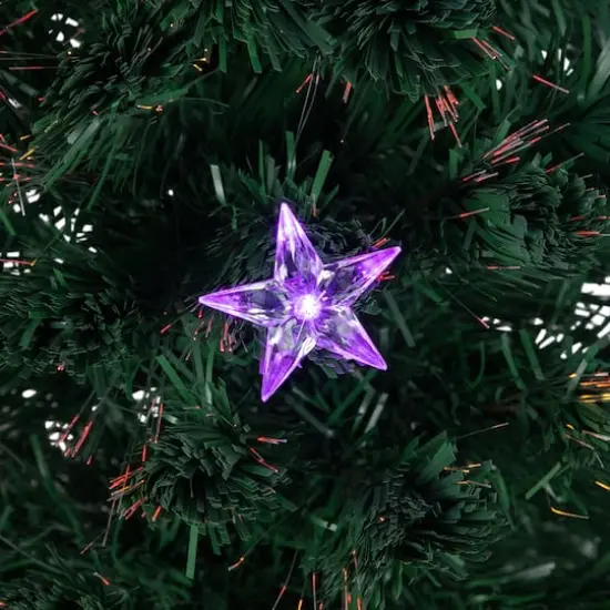 3ft. Pre-Lit Fiber Optic Artificial Christmas Tree with Stars {5}