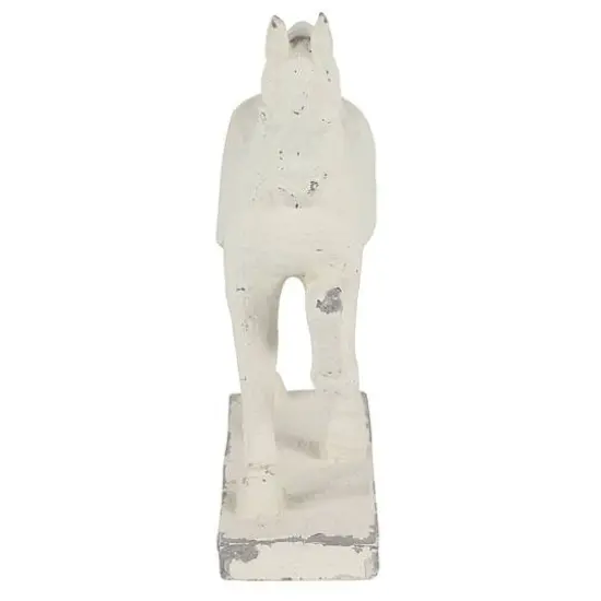 14" White Fiberglass Vintage Horse Sculpture {6}