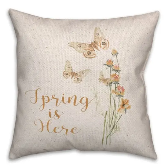 Butterfly Spring Here 18" x 18" Throw Pillow {3}