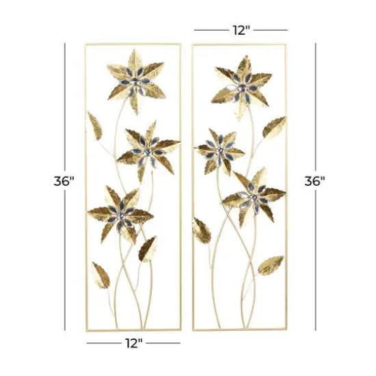 36" Gold Metal Contemporary Wall D&eacute;cor Set {9}